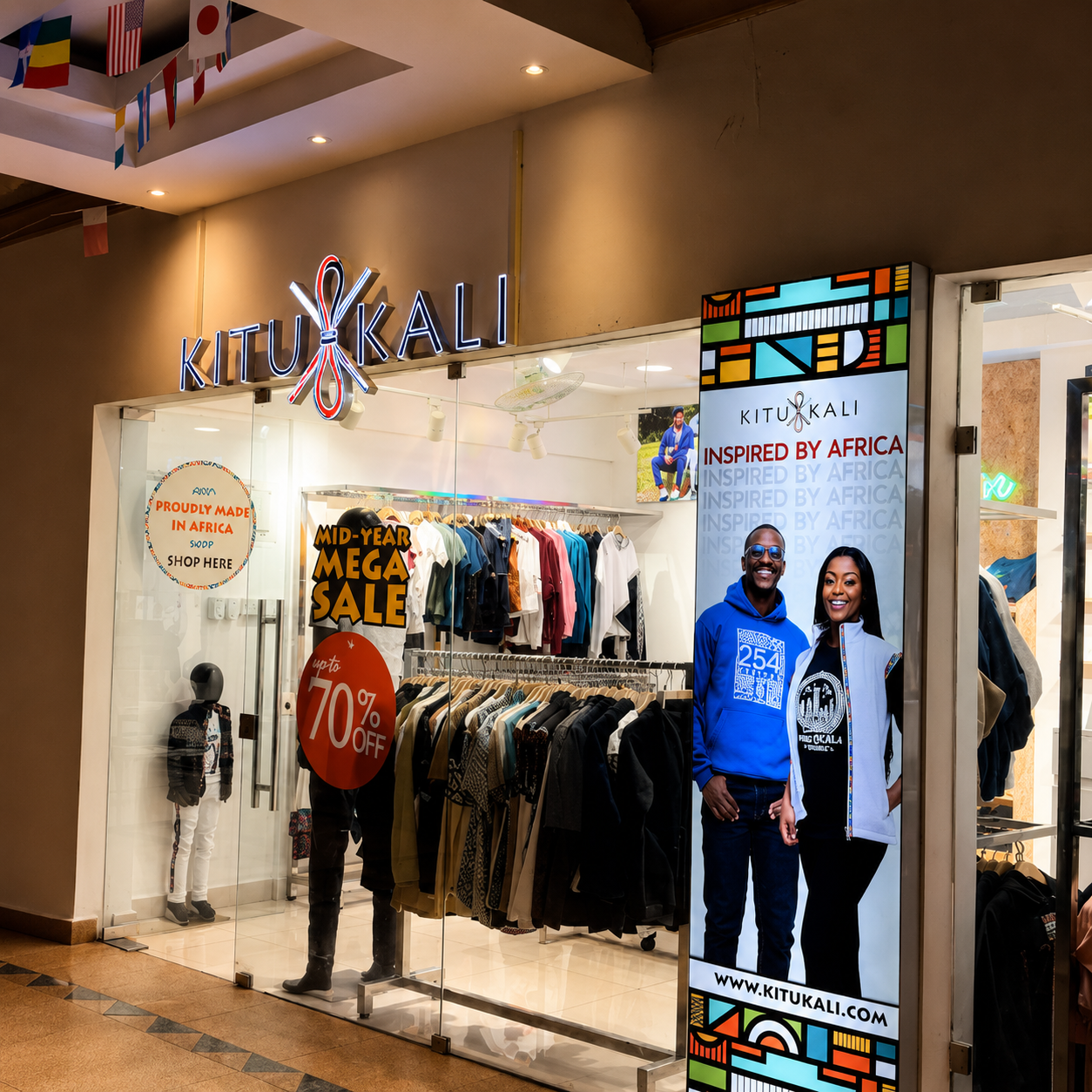 Safari Duty Free branded storefront signage